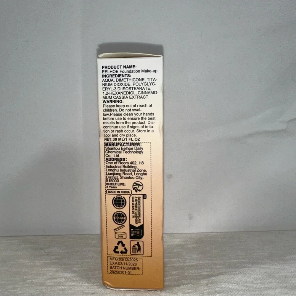 EELHOE Women's Foundation Make-Up SPF 15 Discoloration and Adjusting Naked New